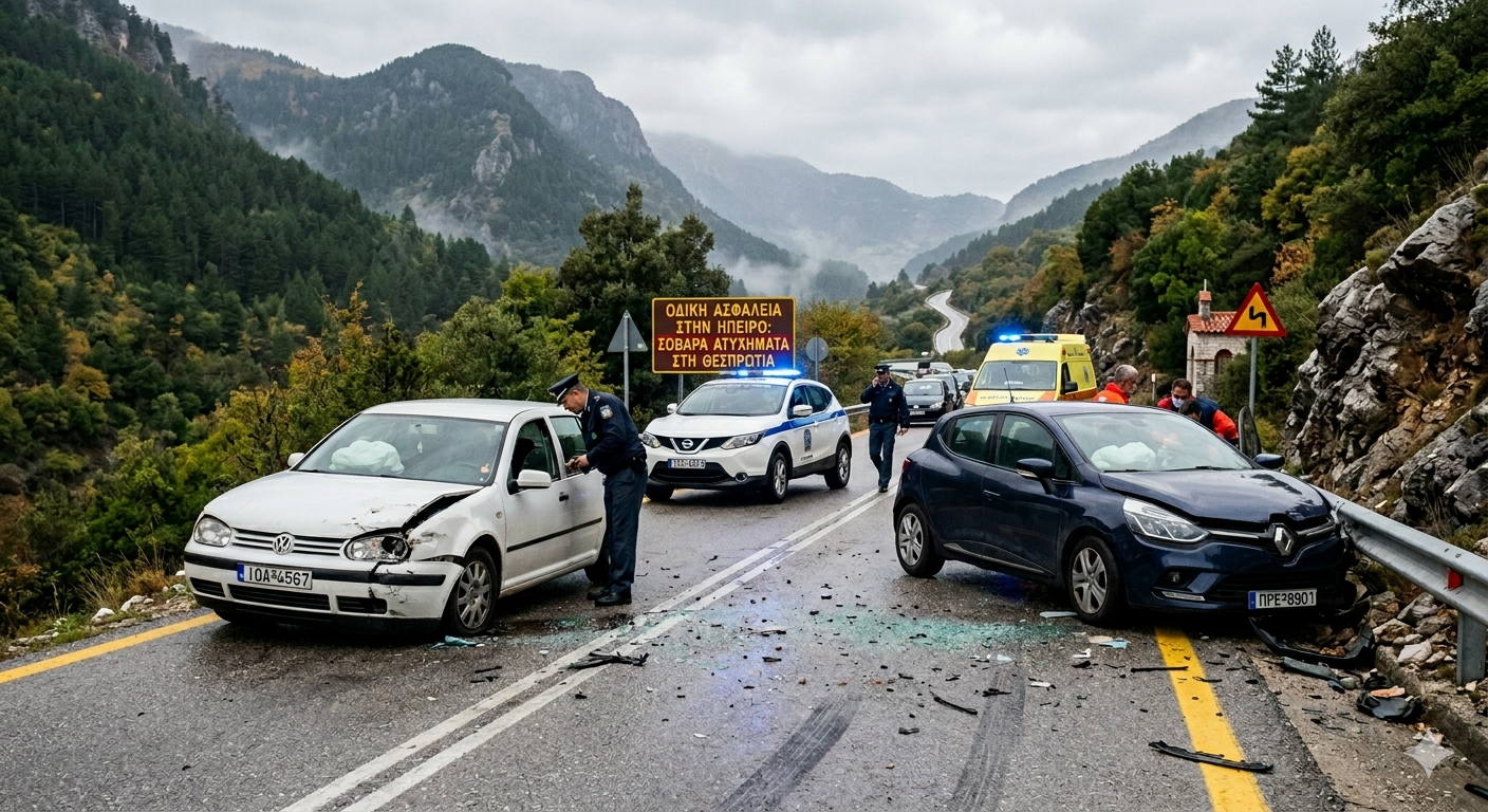 Οδική Ασφάλεια στην Ήπειρο: Γιατί η Θεσπρωτία καταγράφει τα πιο δαπανηρά τροχαία ατυχήματα