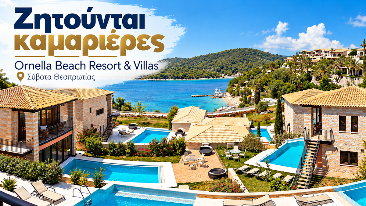 Ζητούνται καμαριέρες από το Ornella Beach στα Σύβοτα