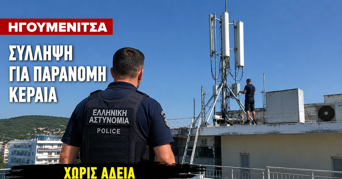 Ηγουμενίτσα: Σύλληψη ημεδαπού για παράνομη τοποθέτηση κεραίας κινητής τηλεφωνίας σε ταράτσα