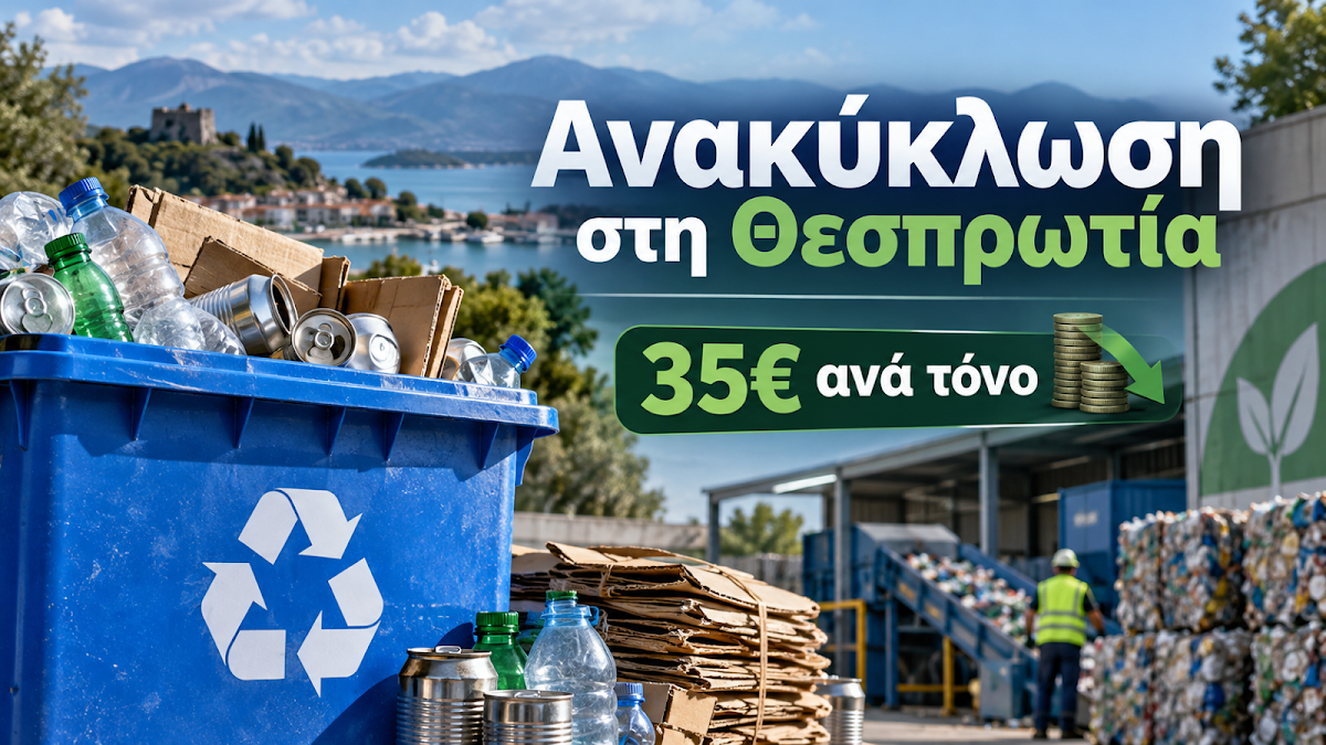 Ανακύκλωση στη Θεσπρωτία: Στο τραπέζι η χρέωση 35 ευρώ ανά τόνο για το νέο σχέδιο σύμβασης