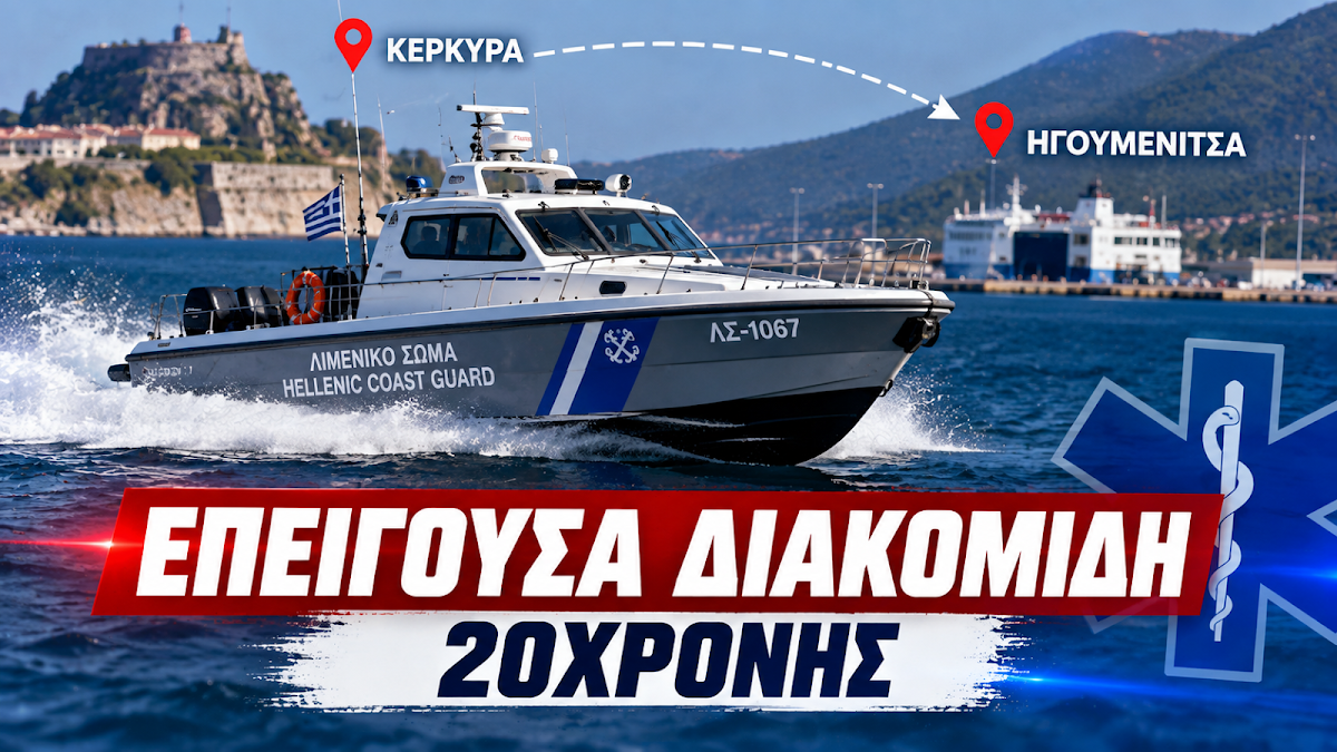 Ηγουμενίτσα: Επείγουσα διακομιδή 20χρονης με σκάφος του Λιμενικού