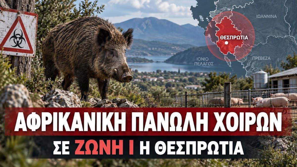 Σε ειδικό καθεστώς για την αφρικανική πανώλη δεκάδες περιοχές της Θεσπρωτίας