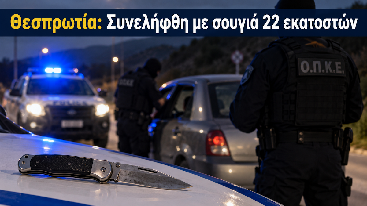 Θεσπρωτία: Συνελήφθη με σουγιά 22 εκατοστών